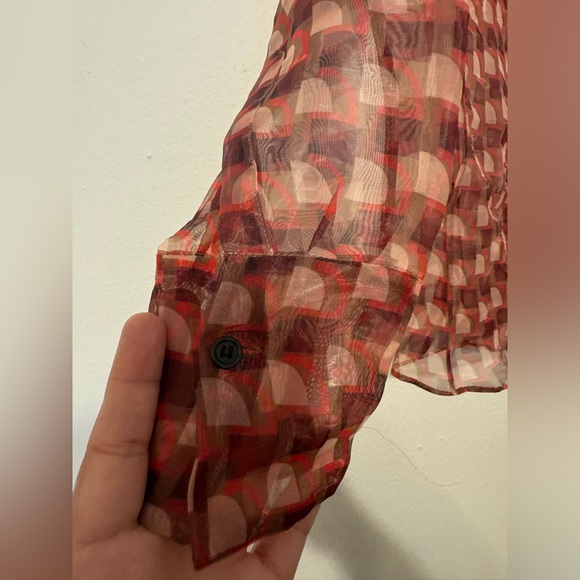 Zara Printed Organza Blouse Small - Picture 5 of 10